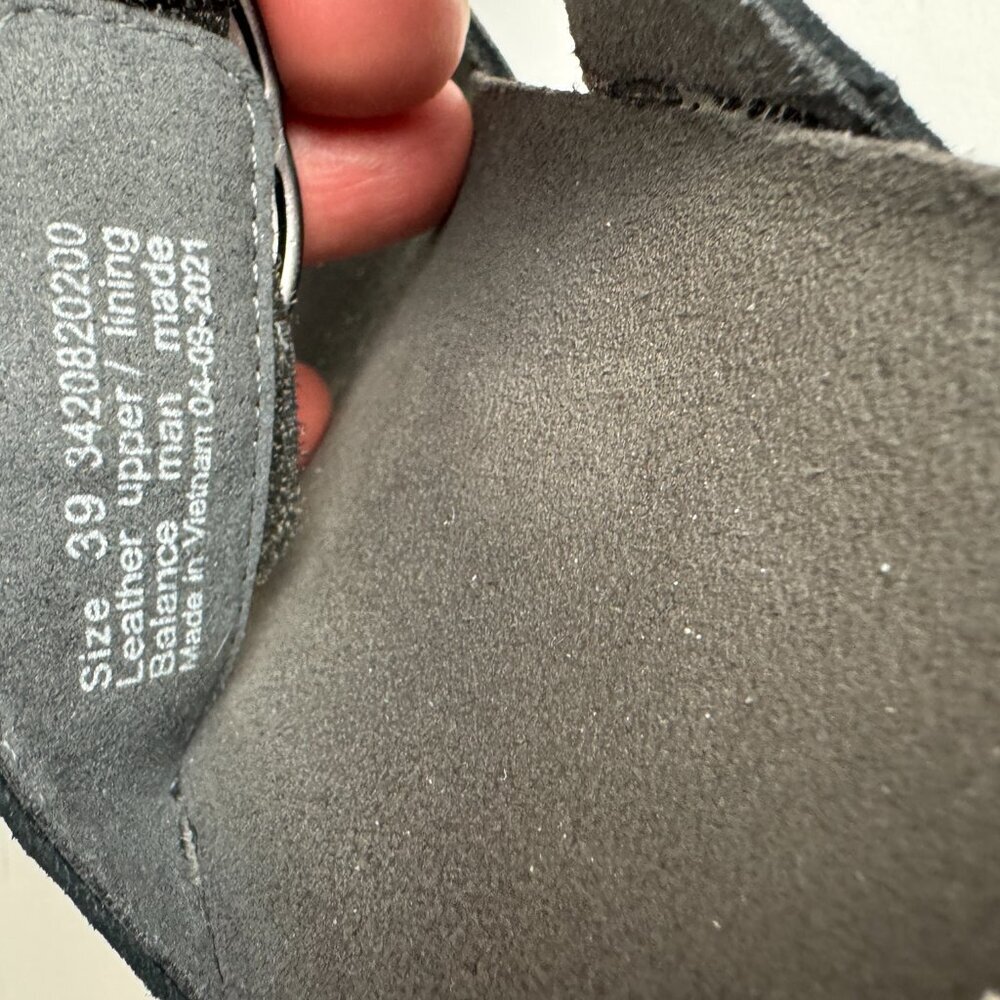 Dansko Clogs Sandals Stacey Suede Wedge Metalic Dark Gray Size EU 39 / US 8-8.5 - Picture 7 of 11